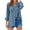 Blue, variant on UYISJ Womens Long Sleeve Button Down Shirts Cotton Linen Collared V Neck Tops Casual Loose Fit Plus Size Blouses Z-Orange XL