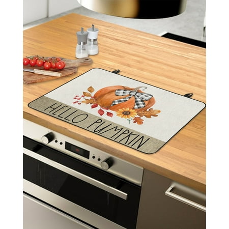 

Thanksgiving Stove Top Covers for Electric Stove Heat Insulation Fireproof Glass Cooktop Cover Counter Top Glass Stove Cover 29 x21 Hello Pumpkins Orange Sunflower Maple Leaf Harvest