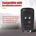 thumbnail image 2 of Easy to Use Key Fob Keyless Entry Remote Control Compatible with Chevrolet Chevy 2016-2021 Equinox Sonic/2015-2016 lmpala/2010-2016 Terrain Car Key Replacement for OHT01060512, 2-Pack, 2 of 6