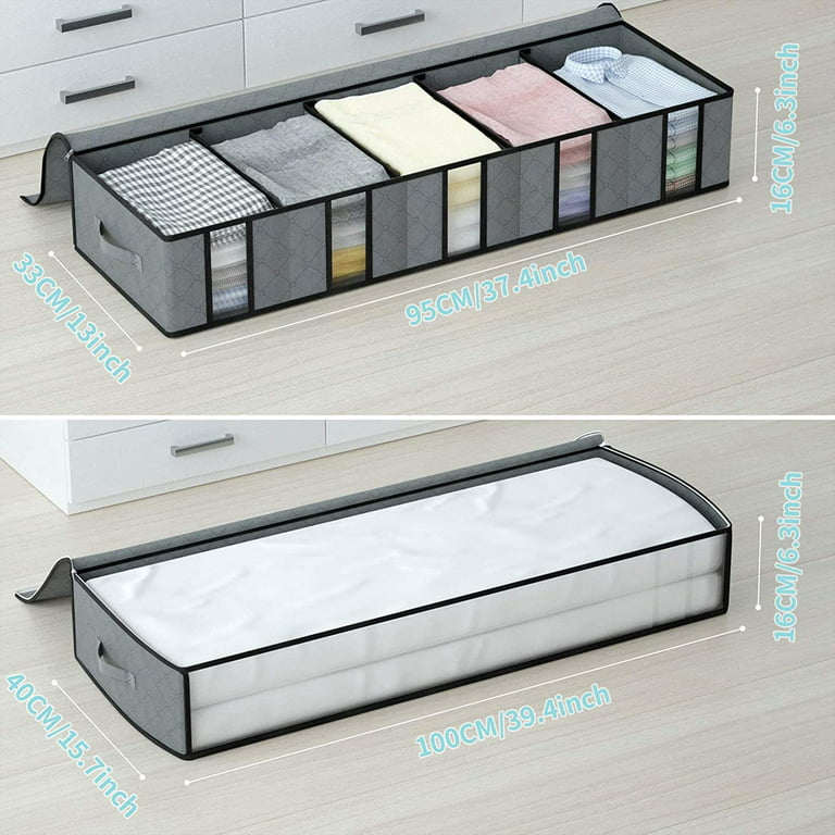 Storage Solutions Baby Dresser Organizers and Storage Large Clothes Storage Bag Clear Window Thick Nonwoven Fabric Under Bed Storage Packing