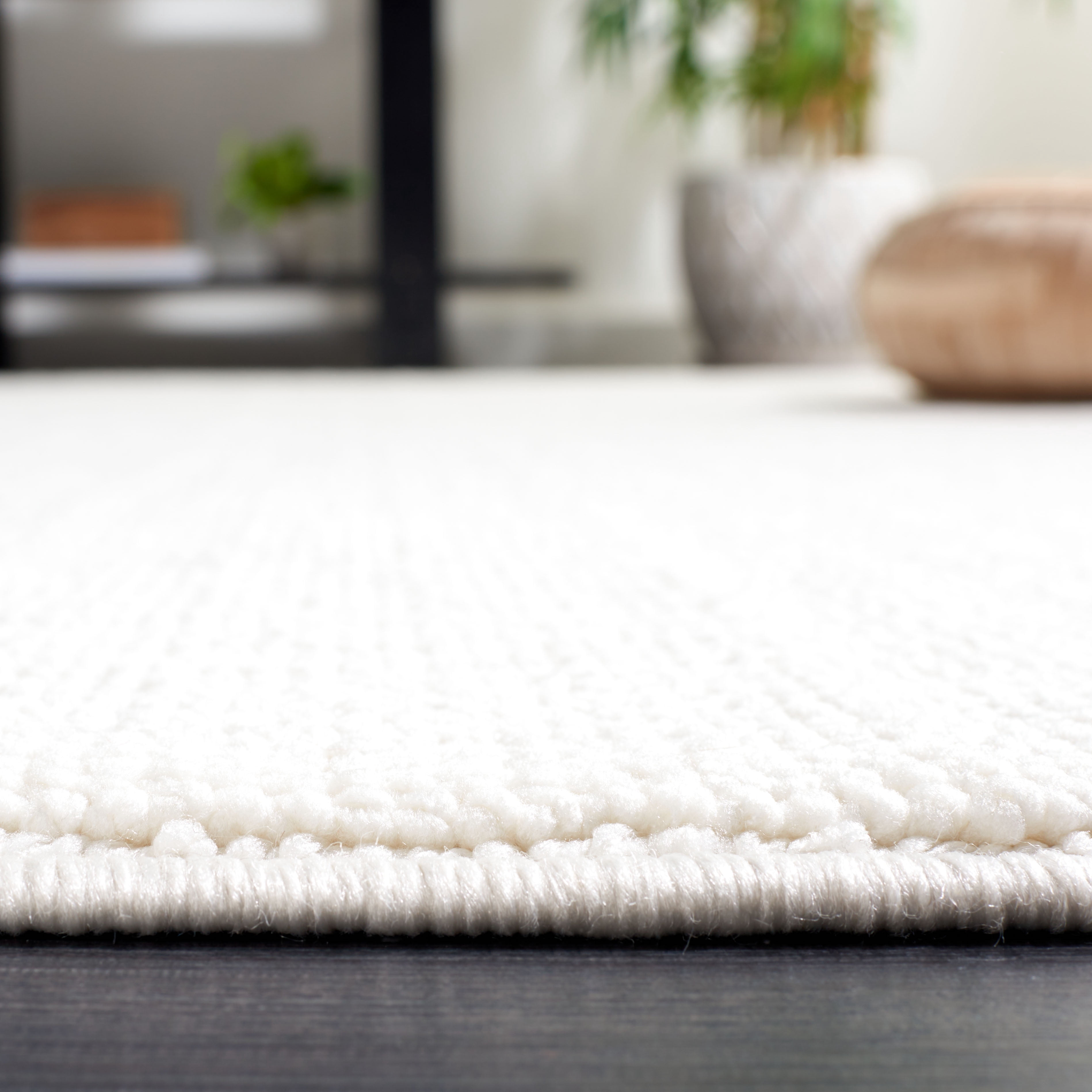 Safavieh River Randa Solid Polyester Area Rug, Ivory, 3' x 5'