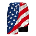 thumbnail image 6 of lcziwo Men's Shorts with Zippered Pockets Fourth of July Quick Dry Patriotic Print Shorts with Liner Drawstring Elastic Waist Swimsuits Vacation Beach Soft Shorts 2025 Shorts Blue,S, 6 of 6