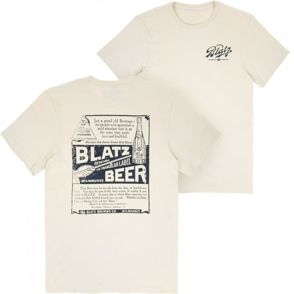 Blatz Decatur Brewing Company Front and Back Print T-Shirt-Large