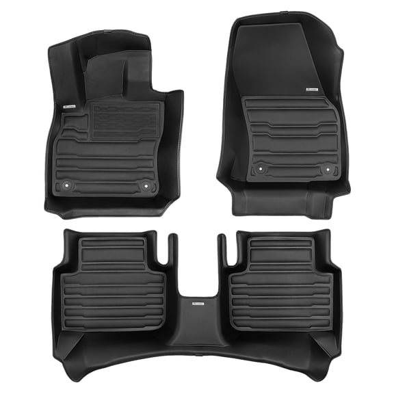 TuxMat - For Audi Q3 2019-2025 Models - Custom Car Mats - Maximum Coverage, All Weather, Laser Measured - This Full Set Includes 1st and 2nd Rows