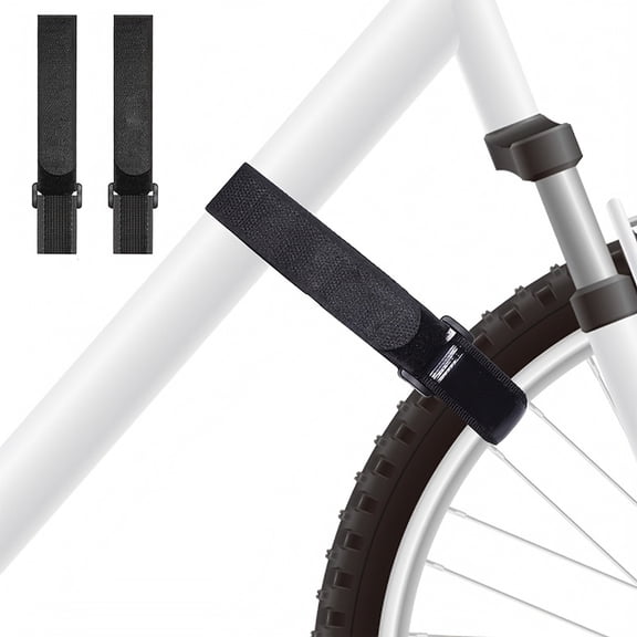 Bike Rack Straps 4 Pack Heavy Duty Adjustable Black Hook and Loop Straps for Bicycle Wheel Transport and Garage Storage Anti-Scratch Secure Straps for Cyclists