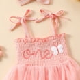 thumbnail image 5 of Vividxx Baby Girls Bodysuits With Embroidered Straps And Mesh Dress Romper Soft Elastic Waist For Newborn Newborn Casual Onesie Summer Fall Onesie Solid Color O-Neck Cozy Dailywear, 5 of 8