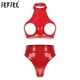 thumbnail image 2 of Conjunto de lencería Sexy para mujer, ropa interior sin entrepierna, cuello Halter, espalda descubierta, busto abierto, Tops cortos con Tanga de cintura alta, 2 of 5