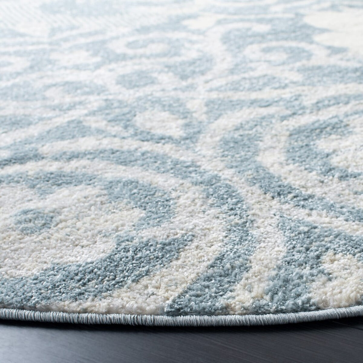 SAFAVIEH Adirondack Hortense Floral Area Rug, Grey/Ivory, 6'7" x 6'7" Round