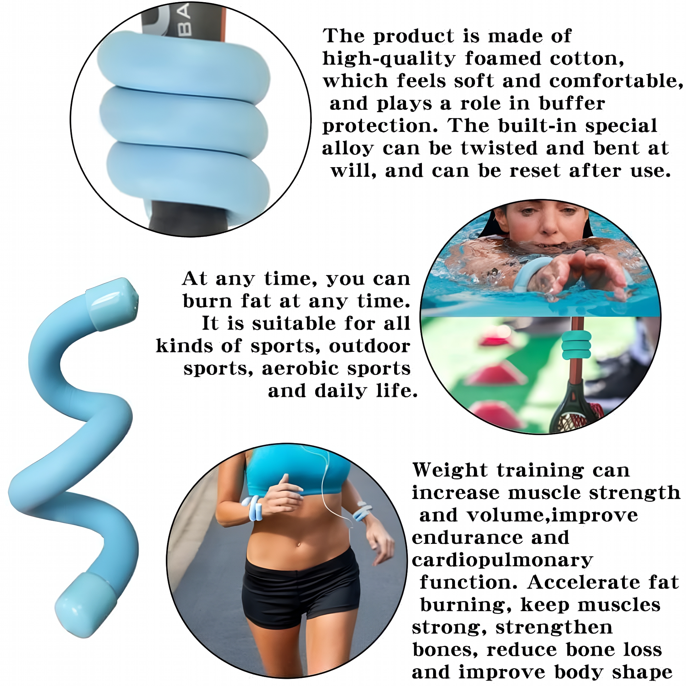 BESTSKY Wrist Weights Sets for Men and Women Wearable Weight Bracelet Intensify Fitness Training Wrist Weight Suitable for Swimming Fitness Walking Jogging Gymnastics Aerobics Yoga Gym