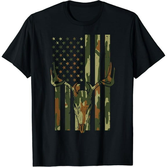 t-shirt Camo US Flag Deer Skull Vintage Hunting Patriotic Hunt Dad T-Shirt mens t shirt,black,women,funny,misfits,men,journey