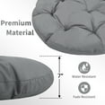 thumbnail image 3 of LOGYAT 46" Oversized Rattan Papasan Chair with Cushion, 360° Swivel, Waterproof & Sturdy Frame, Comfortable Chair for Adults, for Indoor, Bedroom, Black Frame with Dark Grey Cushion, 3 of 5
