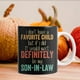 thumbnail image 1 of Taza vintage "No tengo hija favorita" | Taza de café de cerámica blanca de 325 ml | Apta para lavavajillas y microondas | Regalo sarcástico y divertido para mamá, hermana, esposa o novia | Día de la, 1 of 5
