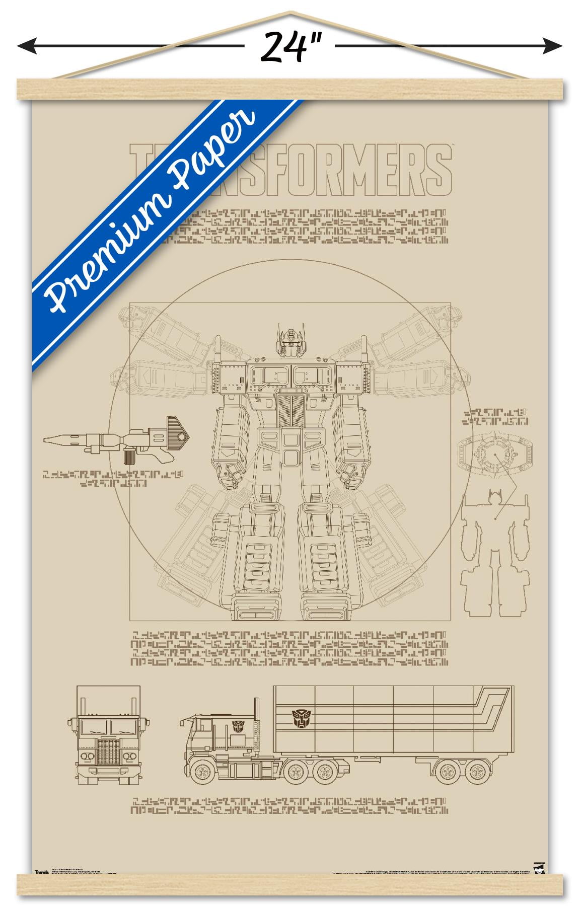 Hasbro Transformers - Sketch Wall Poster with Wooden Magnetic Frame, 22.375" x 34"