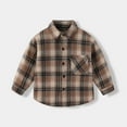 thumbnail image 3 of Boys Plaid Button Down Shirts Long Sleeve Cotton Spring Fall Shirt Casual Tops, 3 of 3