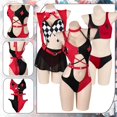 thumbnail image 2 of Disfraz de villano de fantasía para mujer adulta, lencería sexy, traje de baño, ropa de fiesta de carnaval y Halloween, 2 of 5