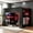 Red, variant on AUU Full Size Wood Bunk Bed with Height-Adjustable Desk, Wardrobe, Ample Storage Shelves & RGB Lighting – Multi-Functional Space-Saving Loft Bed for Bedroom, Dorm, or Teen Room