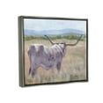 thumbnail image 3 of Stupell Longhorn Vast Rural Grassland Farm Animals & Insects Painting Gray Floater Framed Art Print Wall Art, 3 of 6
