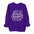 thumbnail image 2 of HOMBOM Ugly Merry Christmas Sweatshirts for Womens Crewneck Pullover Lightweight Gift Purple Ladies Tops Merry Christmas, 2 of 6
