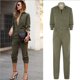 thumbnail image 1 of TRKIYQC mono de manga larga para mujer, chaqueta informal con solapa de botón, pantalones largos, monos con bolsillos, ropa de calle Sexy, ropa de discoteca verde TRKIYQC  perder, 1 of 7