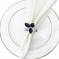 thumbnail image 6 of Fennco Styles Flower Rhinestone Metal Napkin Rings, Set of 4 – Silver Floral Napkin Rings for Home Décor, Dining Table, Family Gathering, Themed Party, Banquet and Special Occasion, 6 of 6