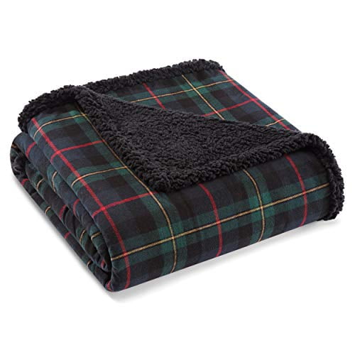 Eddie Bauer Mountain Pine Tartan Throw, 50 x 60, Green