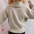thumbnail image 2 of Sudadera con estampado de Navidad Gibobby para mujer Suéter de punto color caqui M, 2 of 5