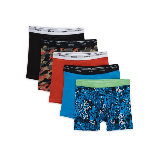 Hanes Originals Boys' Underwear Boxer Briefs, 5Pack, Sizes SXL