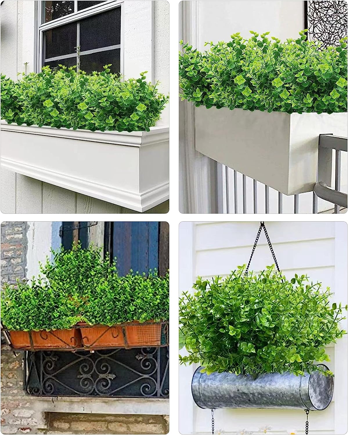 Morttic 10 Bundles Artificial Boxwood Plants Shrubs Artificial Flowers for Outdoors UV Resistant Greenery Foliage Spring Garden Farmhouse Office Patio Wedding Decor Indoor Decoration