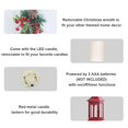 thumbnail image 3 of DECORKEY Christmas Decorations for Home, Decorative Christmas Lantern Outdoor Decor, Metal Hanging Candle Holder with Xmas Teardrop Wreath and LED Candle for Table Centerpieces, Patio (Red) C108, 3 of 3