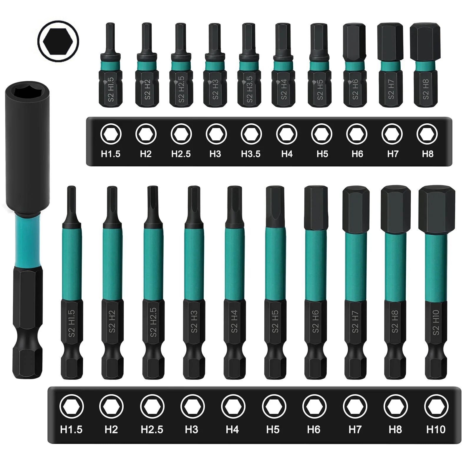 HELAKLS 7-Piece 3/8" Drive Metric Hex Bit Socket Set - 4-12mm, Cr-Mo Steel, Impact Ready With Case