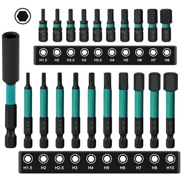 21pcs Allen Wrench Drill Bit Set, 1/4 Inch Magnetic Impact Hex Key Drill Bit Set, Metric 25 60mm allen key screwdriver set
