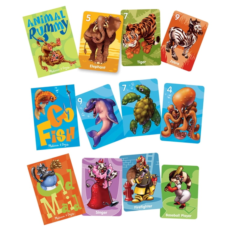 Melissa & Doug Classic Card Games Set - Old Maid, Go Fish, Rummy