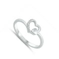 thumbnail image 4 of Clear CZ Heart Love Friendship Ring .925 Sterling Silver Band White Jewelry Female Size 6, 4 of 4