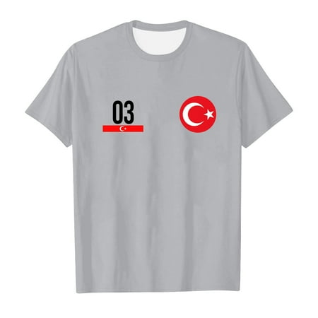 

Dr.Eam Little Girls Tees T-Shirts Toddler Soprt Boys Girls Turkey Sport Prints Short Sleeve T Shirt Tops Clothes Fashion Tops Casual Soft Dailywear Grey 2 Y-3 Y