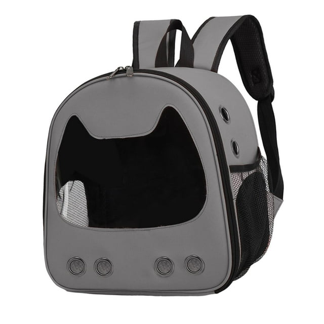 Mochila transportadora para mascotas Mochila para gatos Gatitos Cachorros Tela Oxford Ventilación Gris