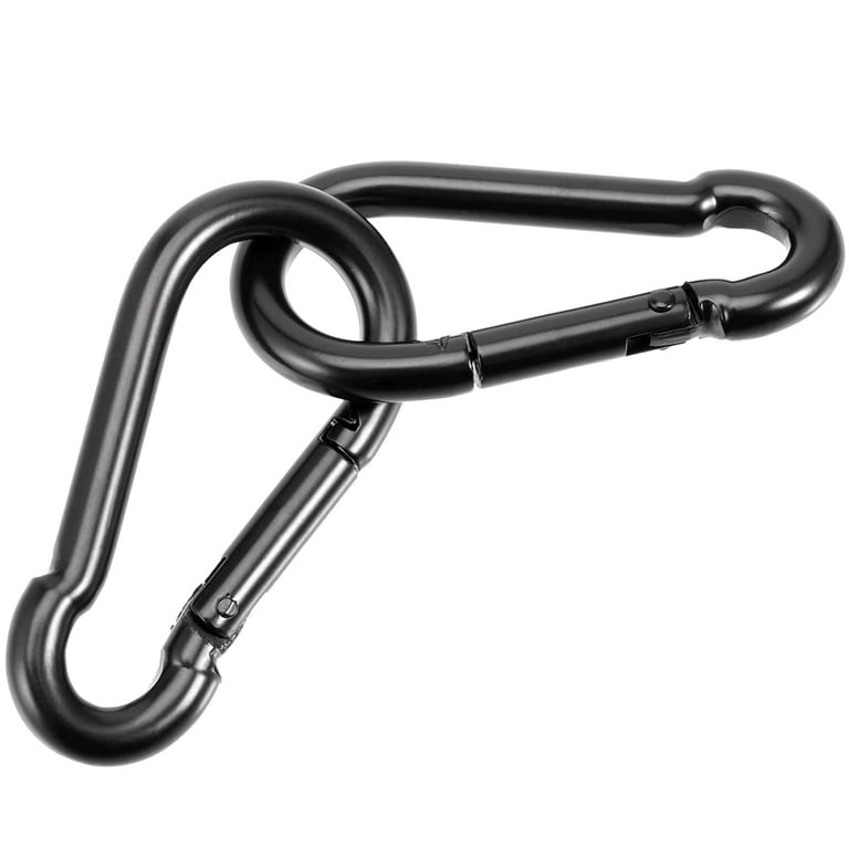 Black Spring Snap Hook, 20 Pack 5/16 x 3 Inches Heavy Duty Carbon Steel  Carabiner Clip for Camping, Fishing, Hiking, Swing and Hammock, Max Load  500