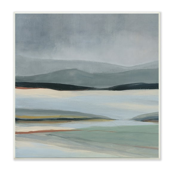 Stupell Industries Abstract Landscape Painting Distant Lakeside Mountains Painting Unframed Art Print Wall Art, Design by Carol Robinson