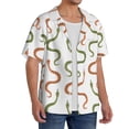 thumbnail image 4 of Xecao offers the Hand Drawn Snake for Men's Casual Short-sleeved Shirt, a button-up collared shirt with a pocket, perfect for beach vacations and yacht travel in the X-Large size., 4 of 7