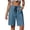 Blue#02, variant on Yteetum Bermuda Shorts for Women Summer Drawstring Button Knee Length Shorts Casual Solid Loose Fits Lightweight Comfy Hiking Shorts