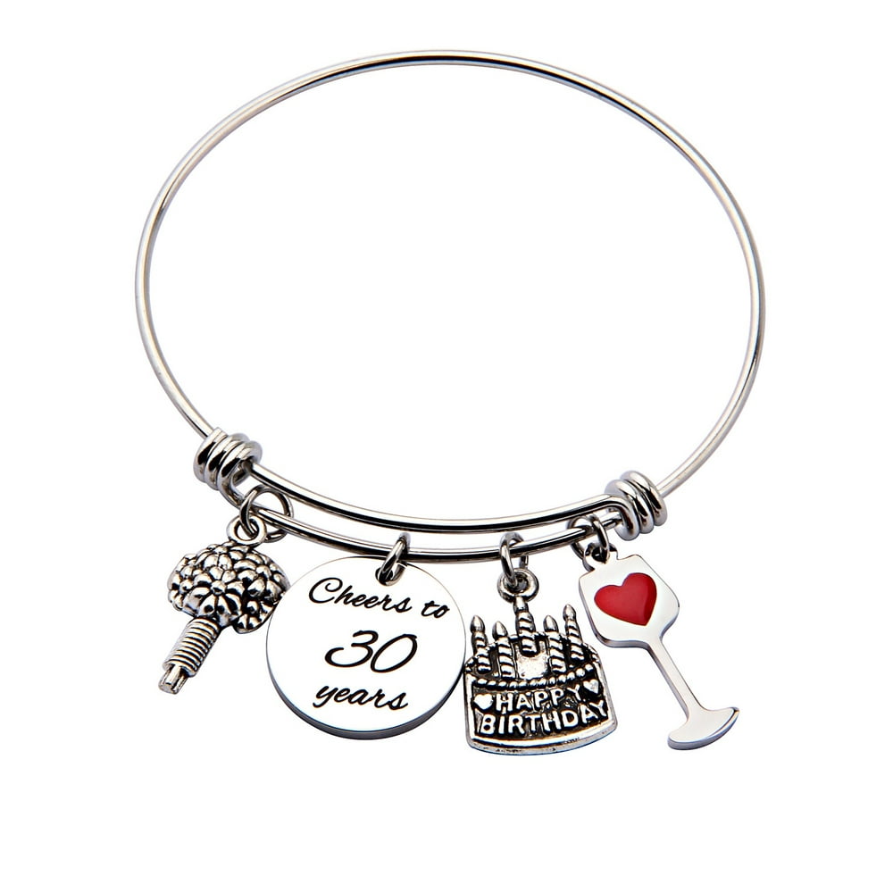 Myospark Birthday Gift for Her Adjustable Birthday Bracelet Bangle
