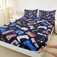 thumbnail image 6 of jejeloiu Gamer Gaming Twin Sheet Sets,Modern Video Game Twin Fitted Sheet,Colorful Vintage Console Flat Sheet For Child,Lightweight Room Decorative,3-Piece, 6 of 7