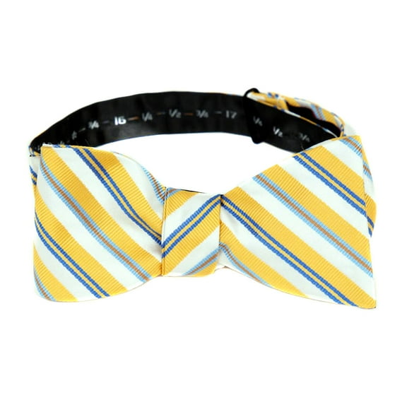 BuyYourTies - Mens Aficionado Self Tie Bow Tie - Yellow Blue