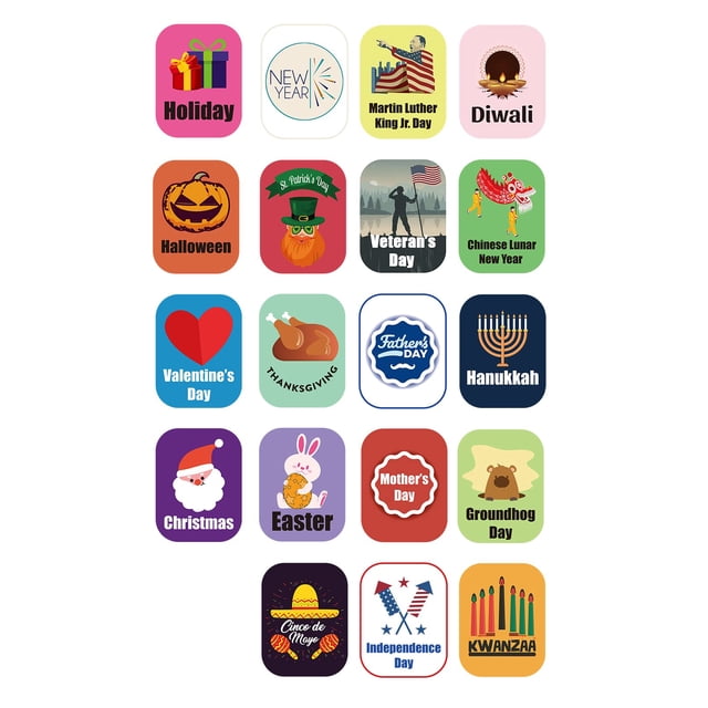 Etiquetas con forma de lomo de libro Magictodoor Genre 19, diseños navideños, 450 unidades