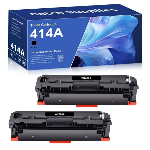414A Catch Supplies Black Toner Cartridge with Chip Compatible for HP W2020A 414A W2020X 414X Laserjet Pro MFP M479fdw M454dw M479fdn M454dn M479 Laser Printer Ink, 2-Pack