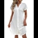 thumbnail image 2 of Vestido de para Mujer, Verano, Informal, Corta, Cuello en V, Midi, Abotonado, Camisero. S, 2 of 6