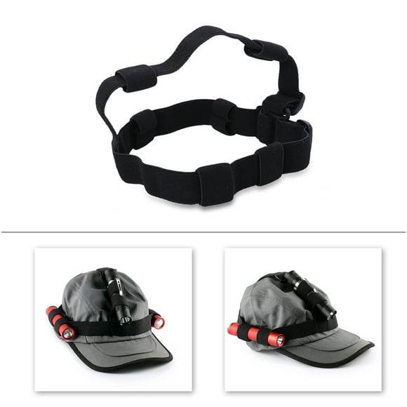 Diadema Con Linterta, Elástica, Durabilidad, Sujeción Segura, Talla única, para acampar ideal, Senderismo, Pesca, Nylon, Negro, Negro