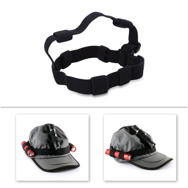 Diadema Con Linterta, Elástica, Durabilidad, Sujeción Segura, Talla única, para acampar ideal, Senderismo, Pesca, Nylon, Negro, Negro