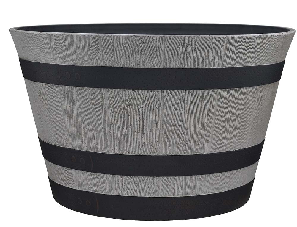 Southern Patio 20.5" Birch Resin Whiskey Barrel Planter
