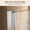 thumbnail image 3 of 34-35.5" W x 58" H Frameless Folding Pivot Bathtub Door, 1/4" Tempered Glass, 3 of 7