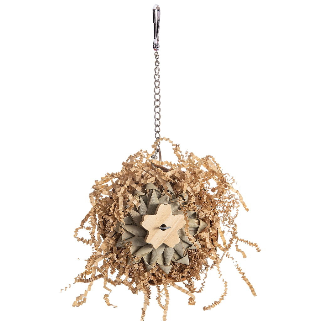 Bird Tearing Chewing Toy for Teeth Colorful Blocks Grass Cage Hanging Toy